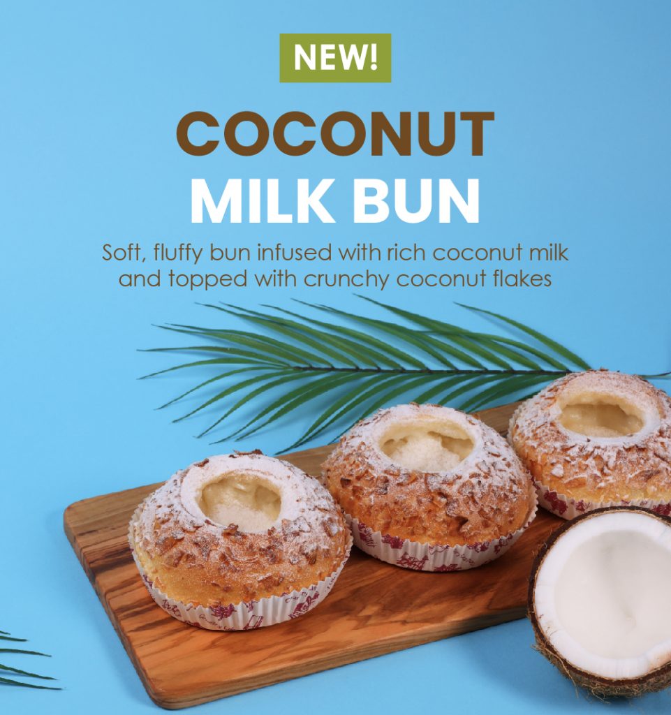 NEW! | Coconut Milk Bun | Soft fluffy bun infused with rich coconut milk and topped with crunchy coconut flakes